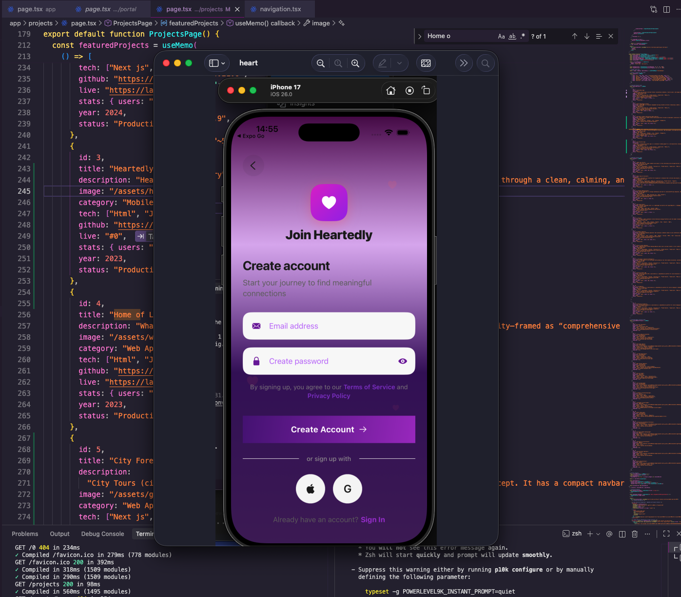 Heartedly — Mobile Dating App (React Native)